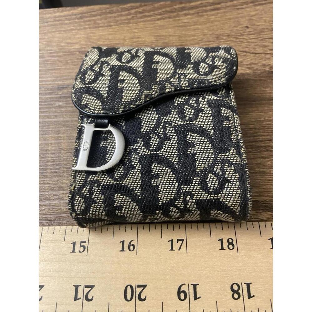 Dior Saddle Trotter Navy Leather Canvas Cigarette Case Great